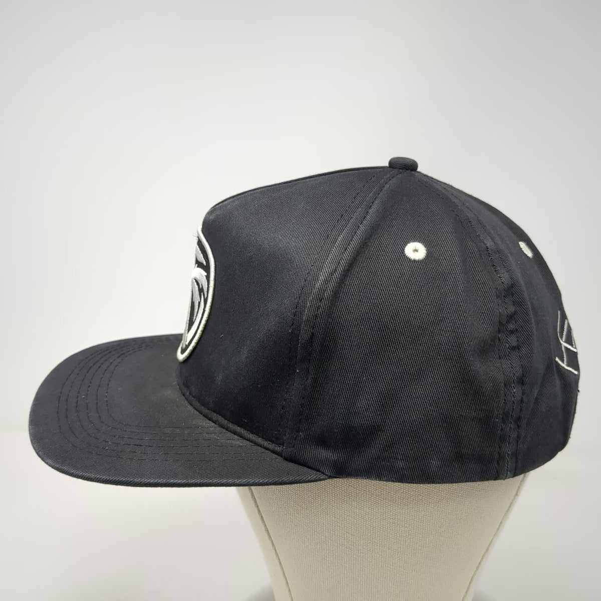 Heatwave 5 Panel Black Hat One Size Palm Tree Patch Snapback Flat Brim Cotton
