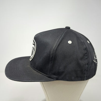 Heatwave 5 Panel Black Hat One Size Palm Tree Patch Snapback Flat Brim Cotton