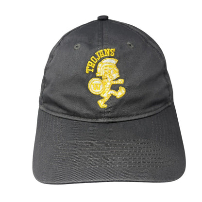 Trojans Strapback Hat Gray One Size Adjustable Embroidered Port & Company Cotton