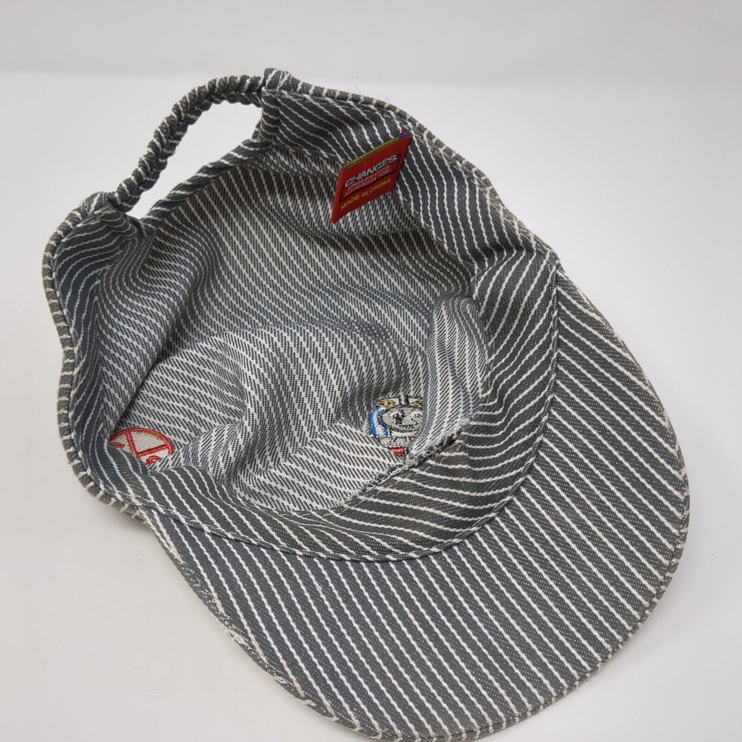 Thomas The Train Youth Conductor Hat Gray OS Adjustable Embroidered Pinstripe