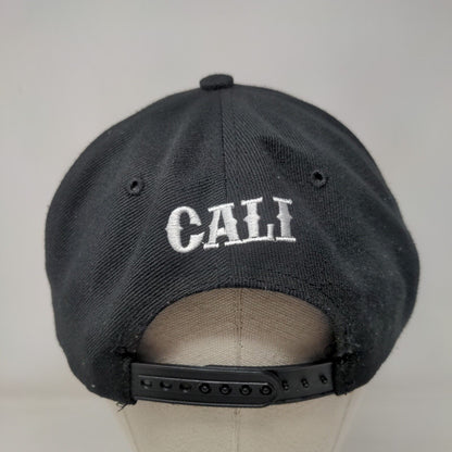 California Republic Snapback Hat Black One Size Adjustable Embroidered Big Bear