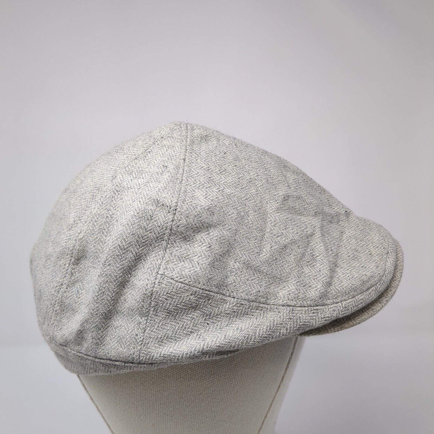 Unbranded Fitted Flat Cap Gray M/L Herringbone Lined Blank Outdoor