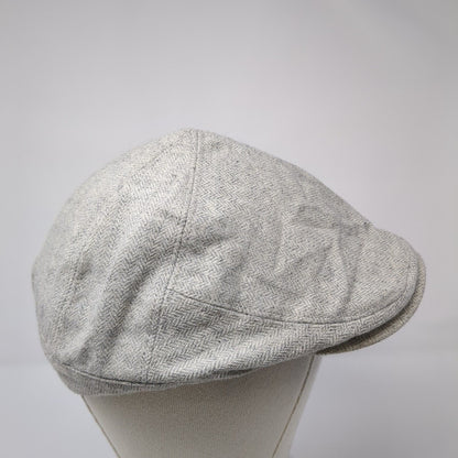 Unbranded Fitted Flat Cap Gray M/L Herringbone Lined Blank Outdoor