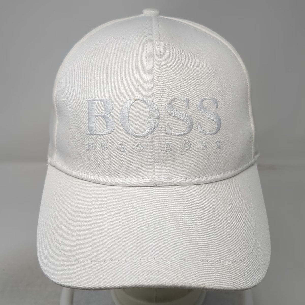 Hugo Boss Baseball Cap White One Size Tonal Logo Embroidery Stretch Fit Hat