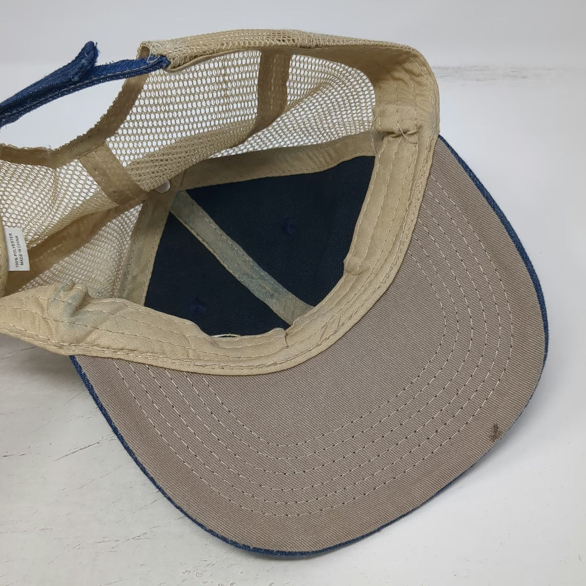 C.C Blue Baseball Cap One Size Mesh Back Embroidered Letter C Logo Strapback Hat