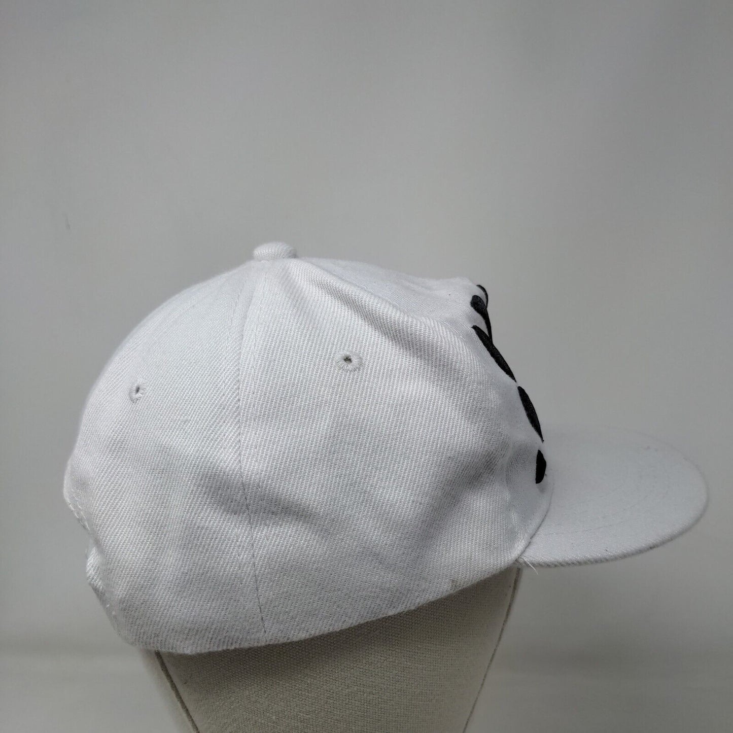 Unbranded Snapback Hat White One Size Adjustable Striped Vent Holes
