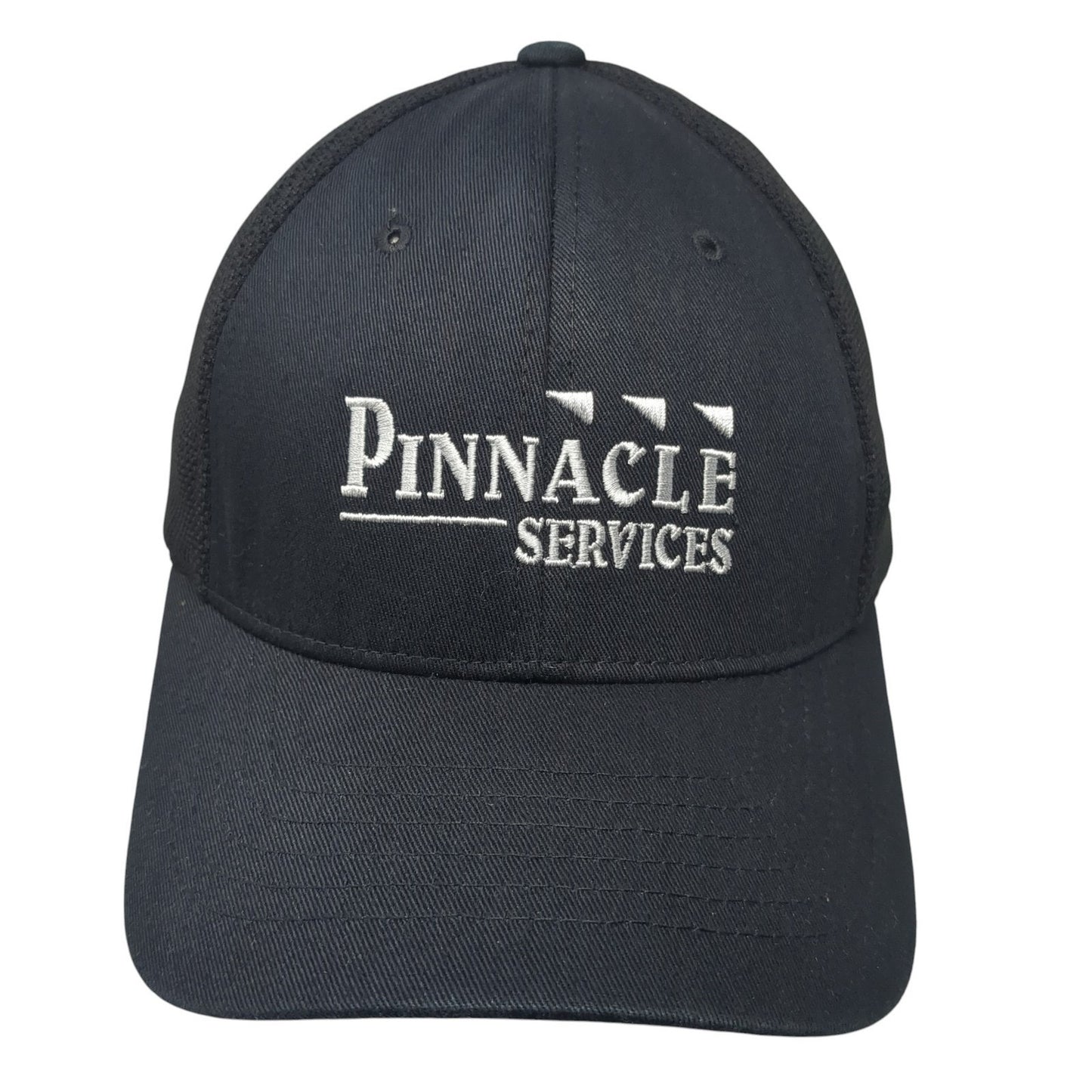 Pinnacle Services Fitted Hat Black XL Embroidered Stretch Vent Holes
