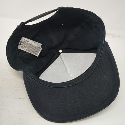 Vans 5 Panel Black Hat One Size Checkerboard Patch Snapback Flat Brim Cotton