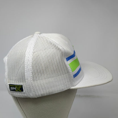 Monster Energy AMA Supercross Championship White Trucker Hat One Size Mesh Blue