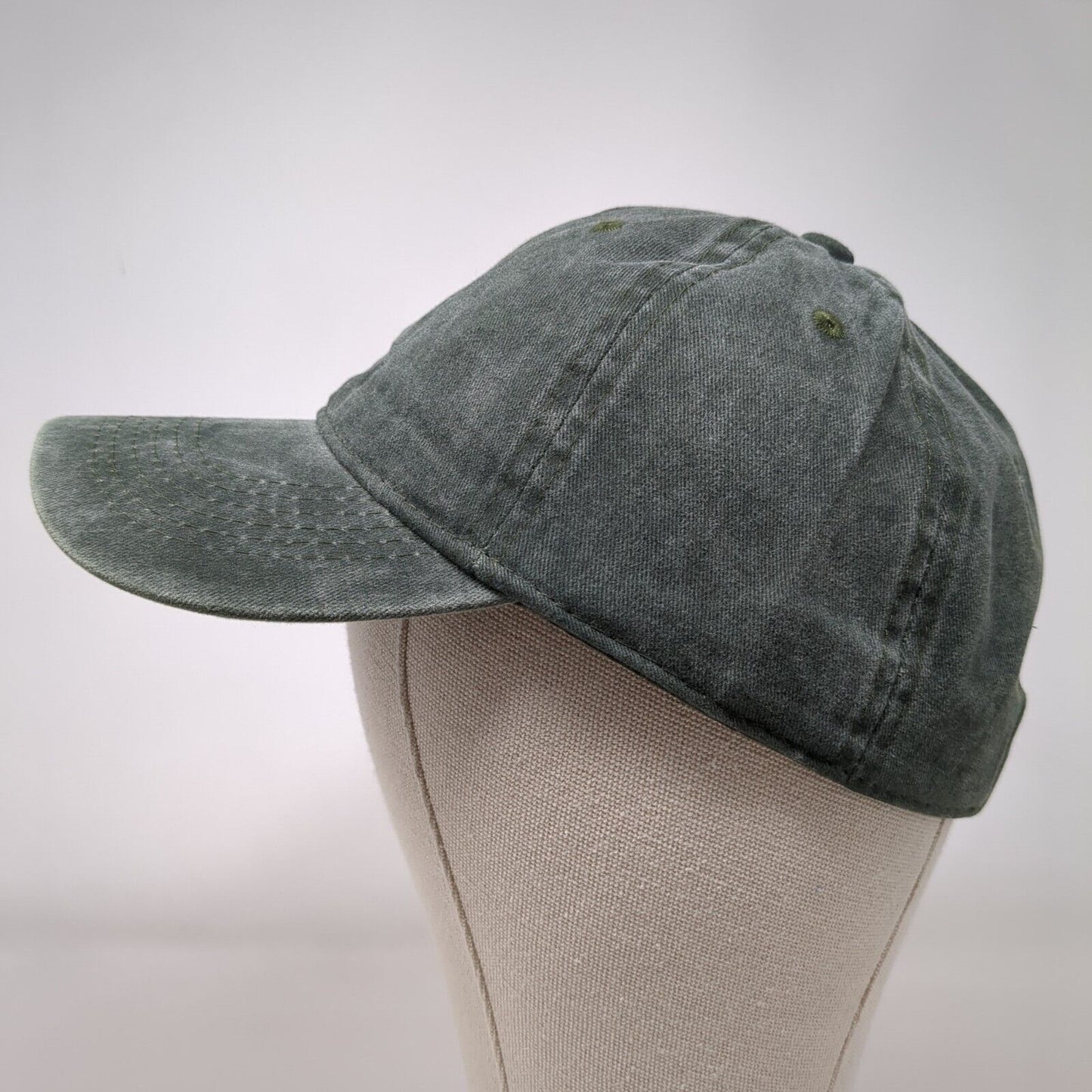 Unbranded Slideback Hat Green OSFA Adjustable Vented Holes 6 Panel Blank