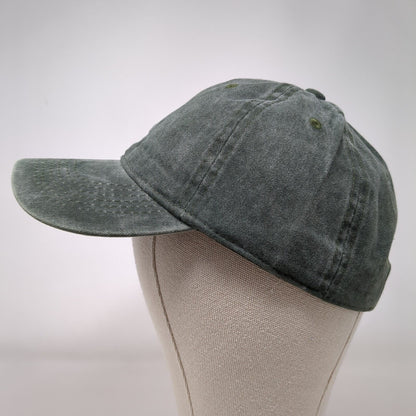 Unbranded Slideback Hat Green OSFA Adjustable Vented Holes 6 Panel Blank