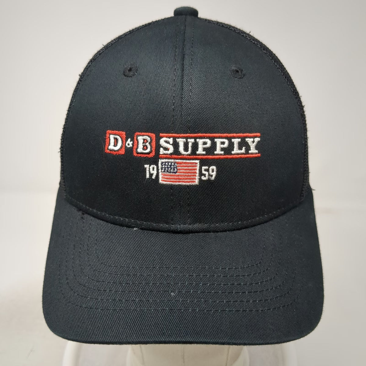 Outdoor Cap Trucker Hat Black One Size D&B Supply 1959 Logo Mesh Snapback