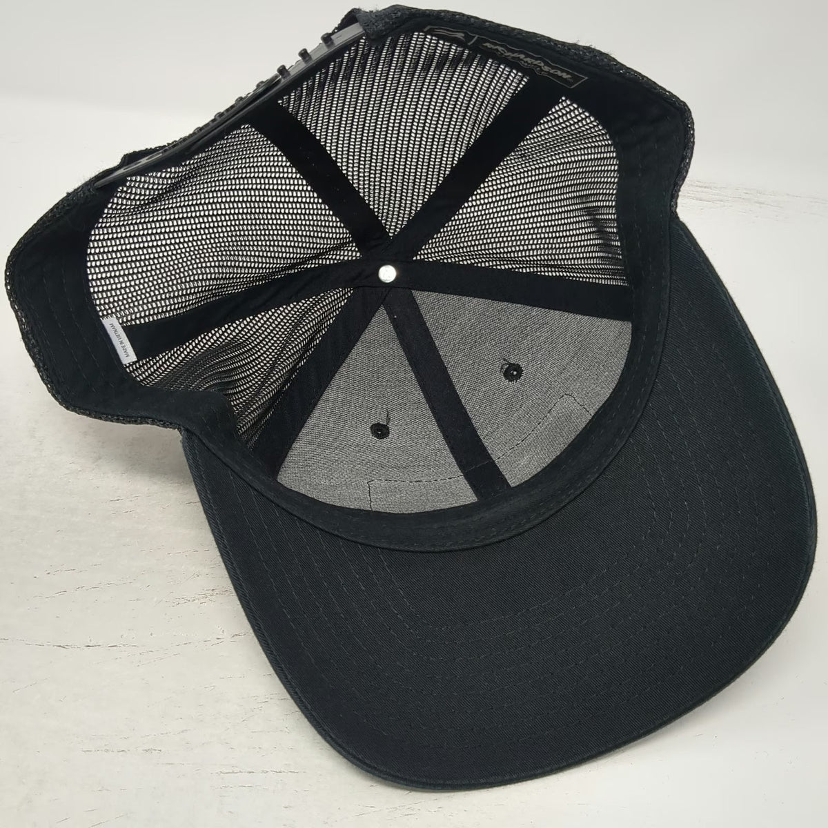 Richardson Trucker Hat Black L Big Sky Academy Mountain Patch Snapback Mesh