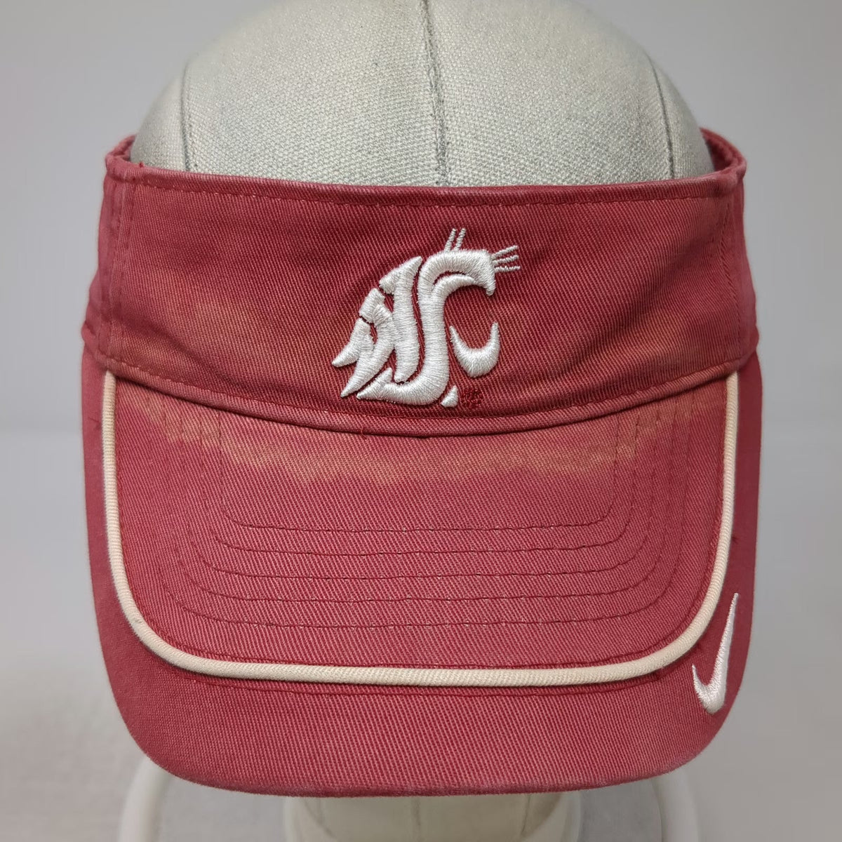 Nike Washington State Cougars NCAA Red Visor One Size Hat White Piping Strapback