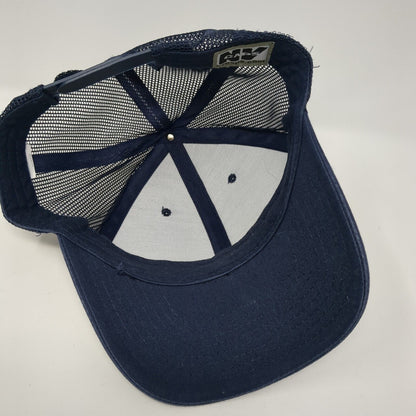 NV Caps Snapback Trucker Hat Blue One Size Adjustable Mesh Back Blank