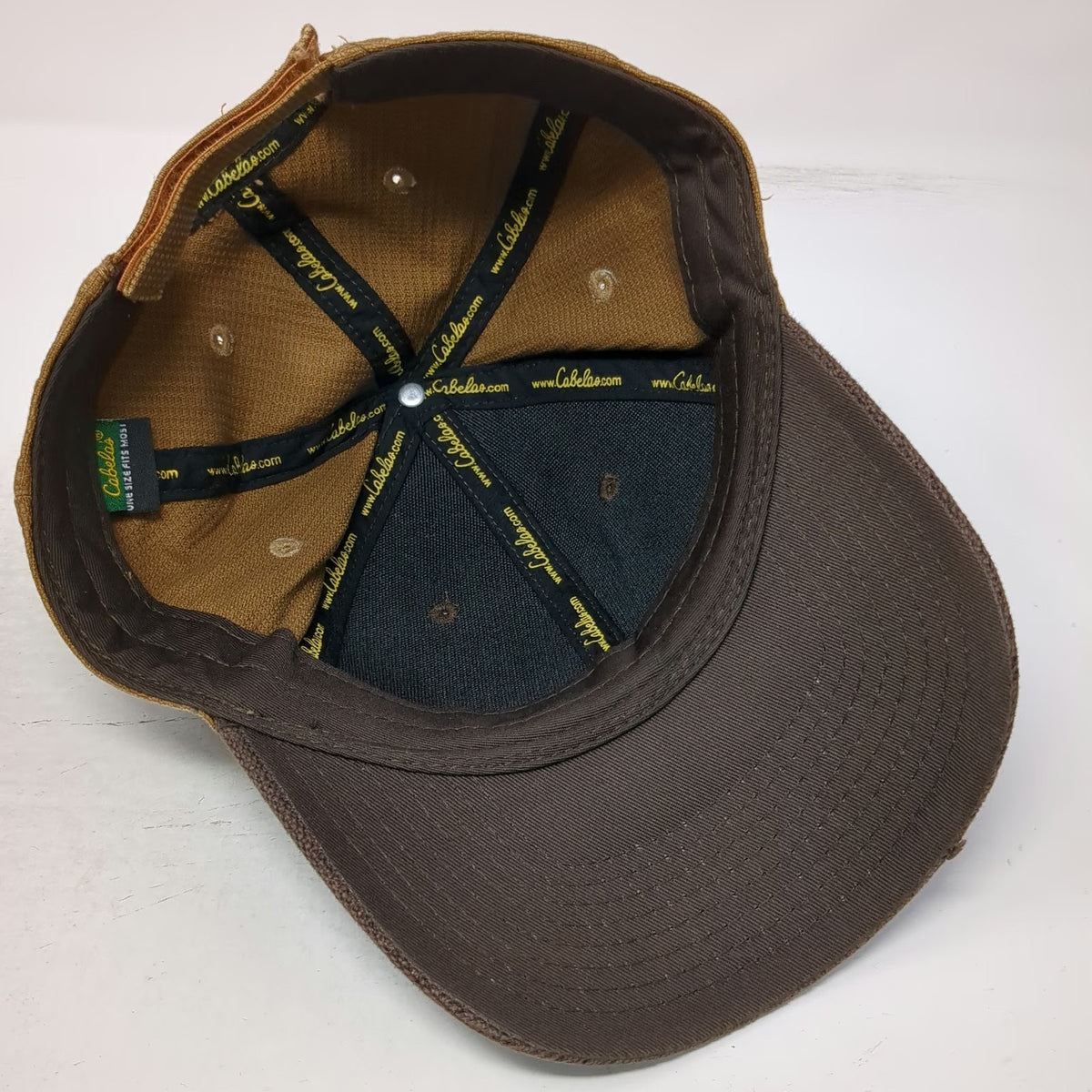 Cabela's Baseball Cap Brown One Size Waffle Knit Strapback Since 1961 Script Hat