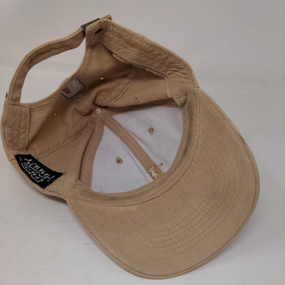 PGA Tour Slideback Hat Tan One Size Embroidered Adjustable 6 Panel