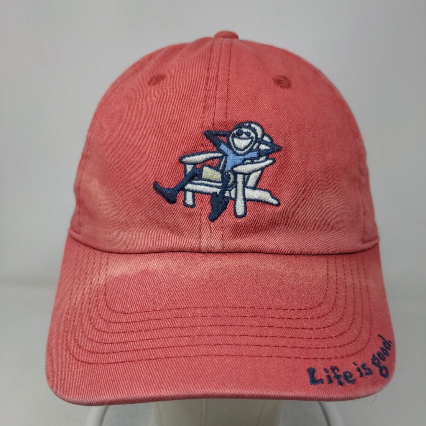 Life Is Good Adirondack Jake Chill Slideback Hat Red One Size Embroidered