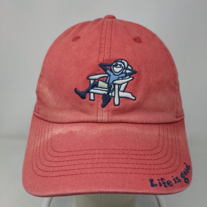 Life Is Good Adirondack Jake Chill Slideback Hat Red One Size Embroidered
