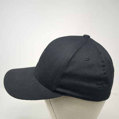 Hurley Baseball Cap Black M Tonal Logo Flexfit Embroidered Stretch Fit Hat