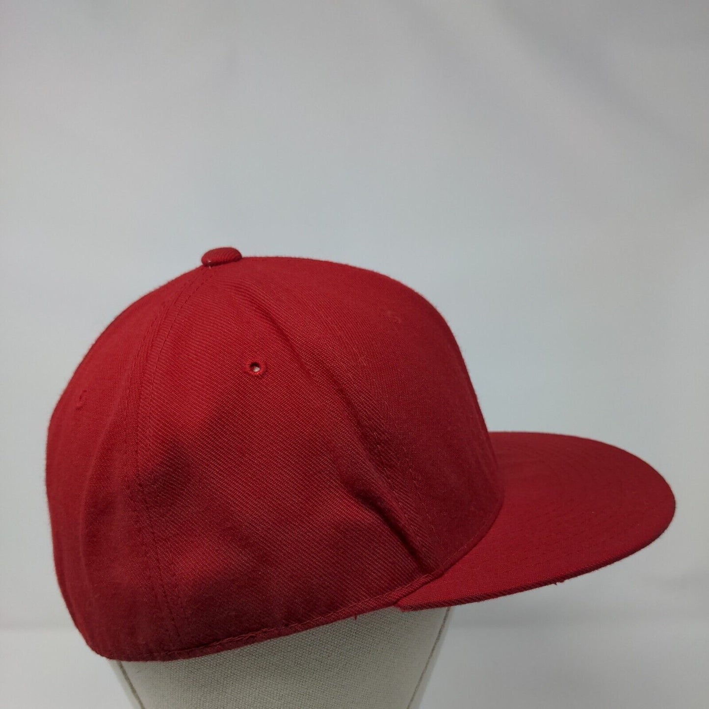 Zephyr Blank Fitted Hat Red 7 1/4 Solid High Crown Vent Holes 6 Panel