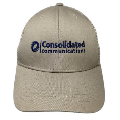 Cintas Baseball Cap Beige OSFM Consolidated Communications Mesh Strapback Hat