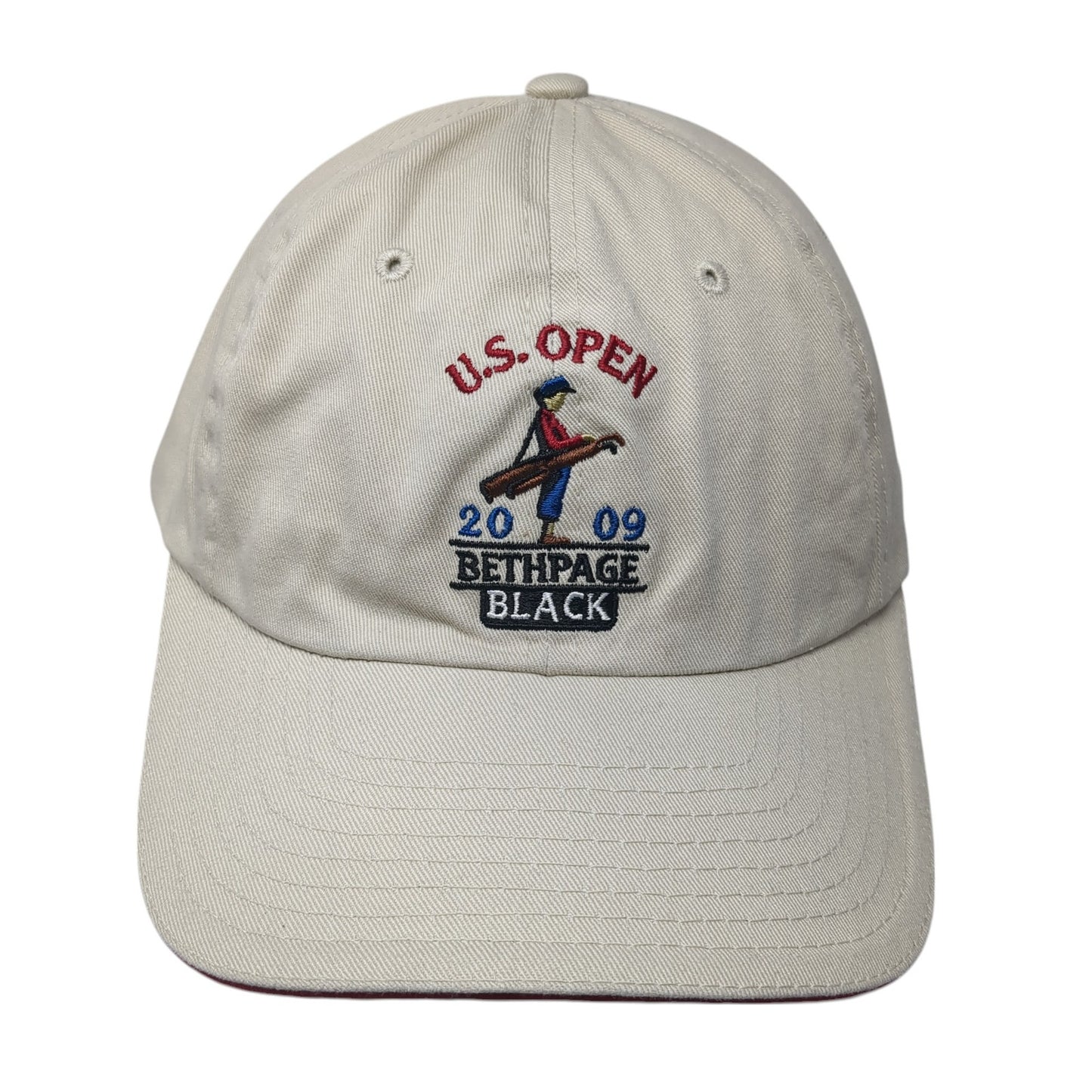 US Open 2009 USGA Member Baseball Cap Beige One Size Adjustable Embroidered