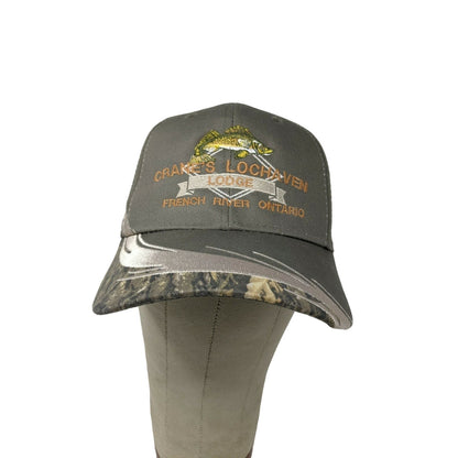 Cranes Lochaven Lodge Strapback Hat Adjustable Camo & Gray French River Ontario