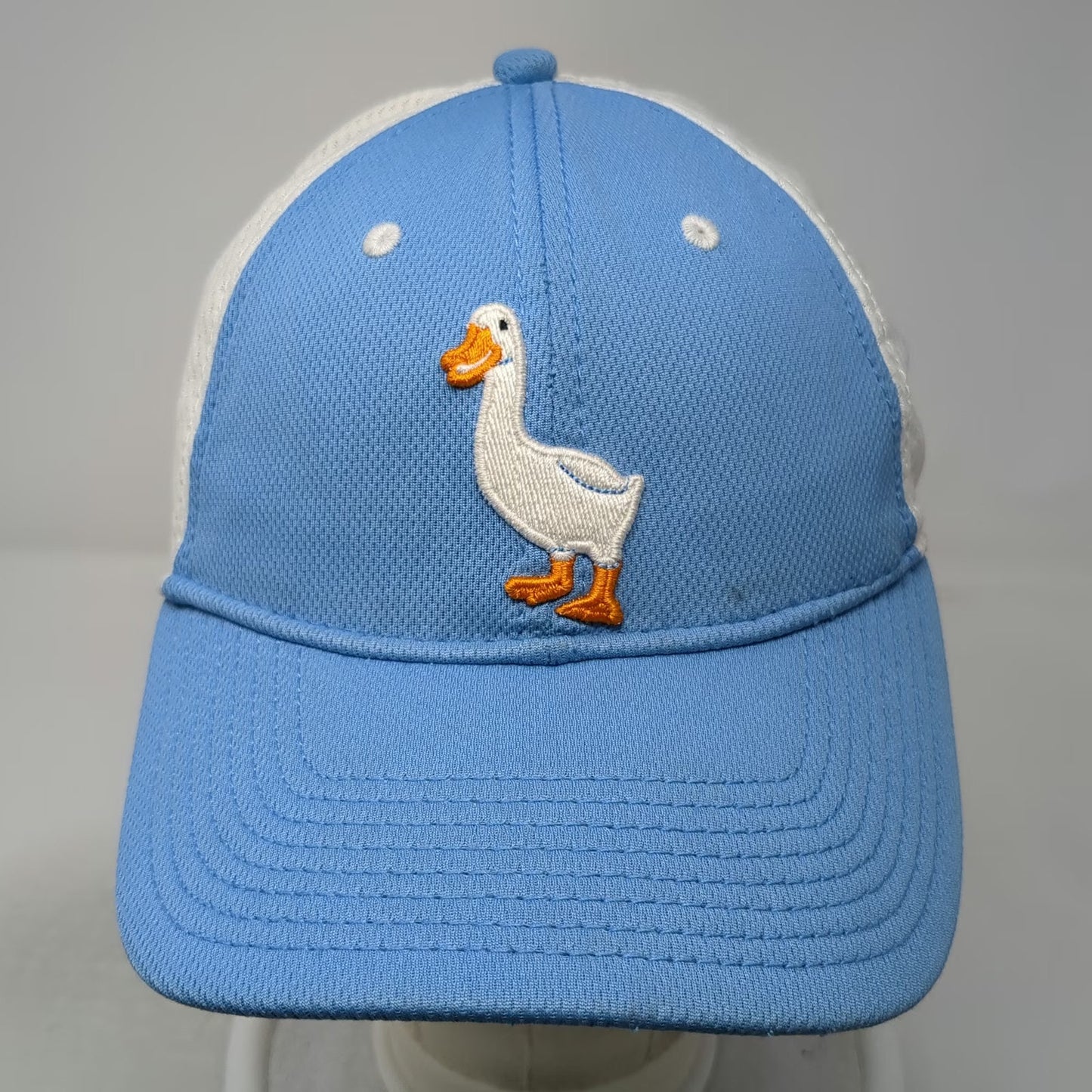 The Game Aflac Duck Mascot Hat Baseball Cap Blue One Size Mesh Back Stretch Fit