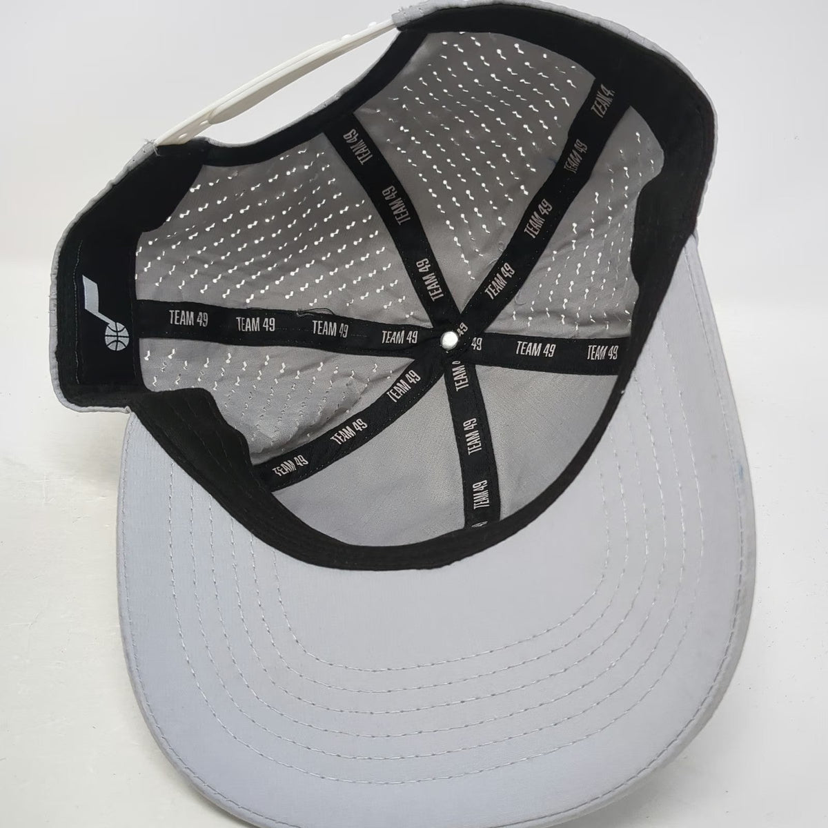 Team 49 Trucker Hat Gray One Size Snapback Perforated Utah Jazz Logo Patch