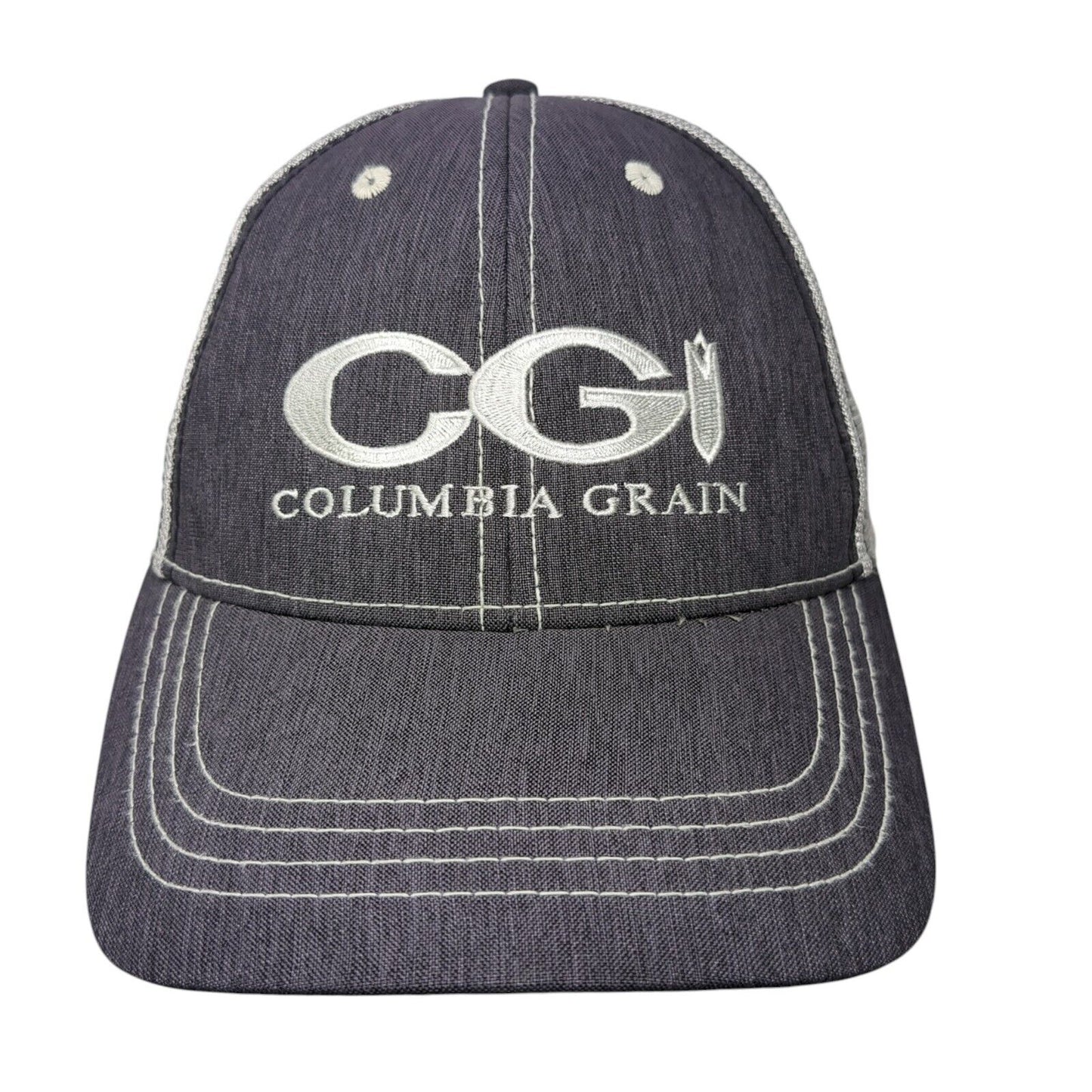 CG Columbia Grain Strapback Hat Gray OSFA Powered By Cruiser 6 Panel