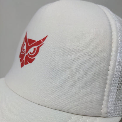 Owl Snapback Trucker Hat White One Size Adjustable Mesh Back 6 Panel