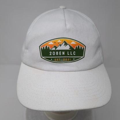 208EN LLC Est. 2021 Slideback Hat White OSFA Adjustable Solid Outdoor