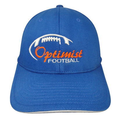 Optimist Football Fitted Trucker Hat Blue S/M Embroidered Mesh Back Richardson