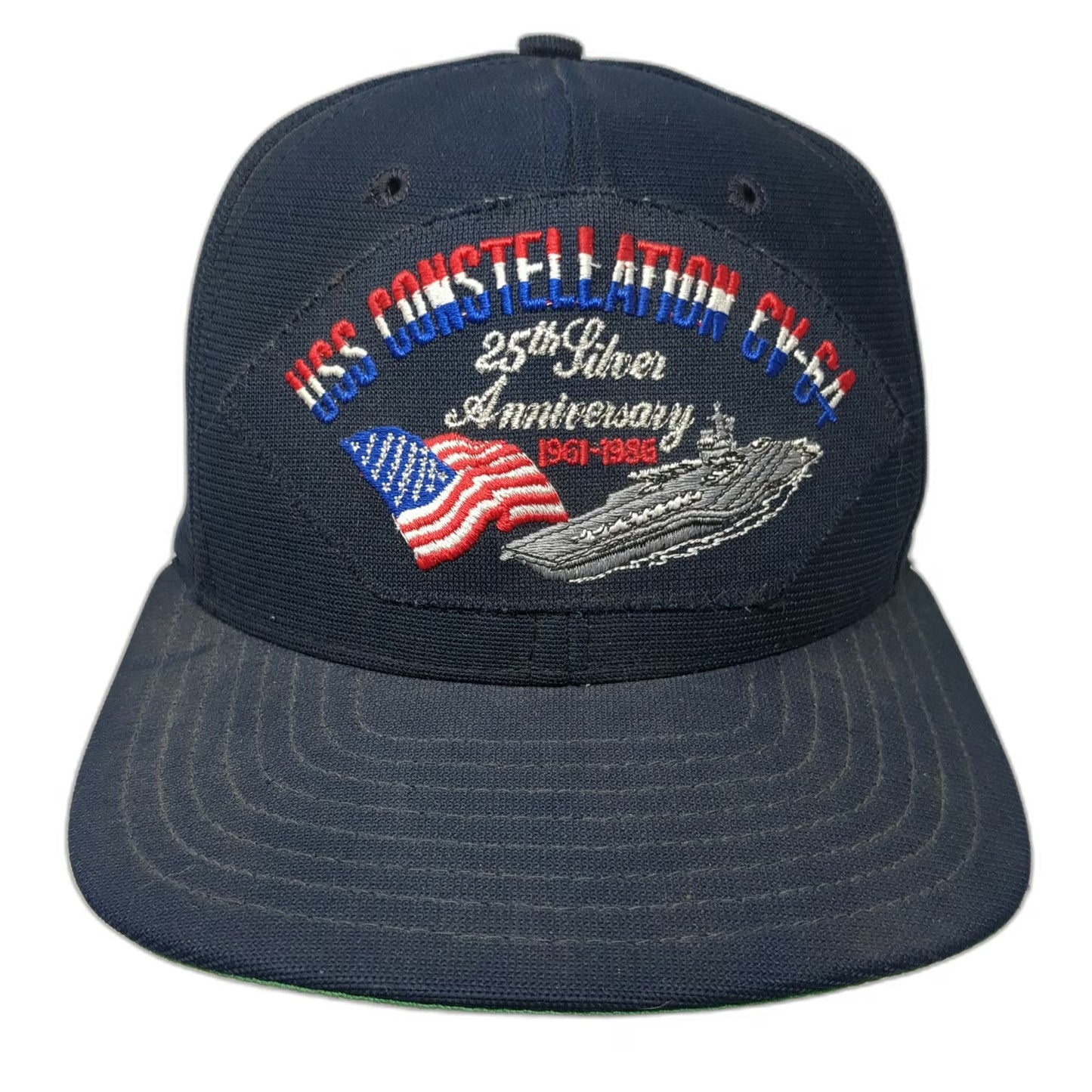 New Era Snapback Blue M Hat US Navy USS Constellation CV-64 25th Anniversary