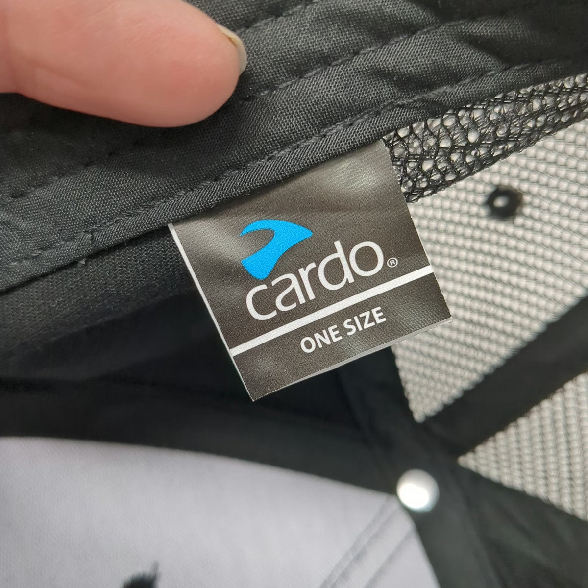 Cardo Trucker Hat Black One Size Snapback Mesh Cardo Systems Logo Flat Brim