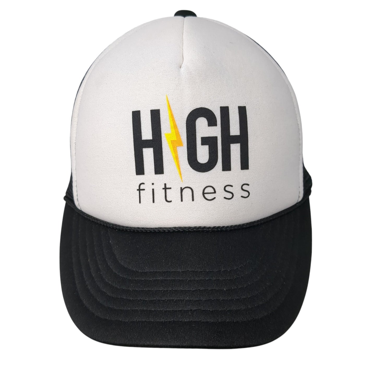 High Fitness Snapback Trucker Hat Black One Size Adjustable Mesh Back Cobra