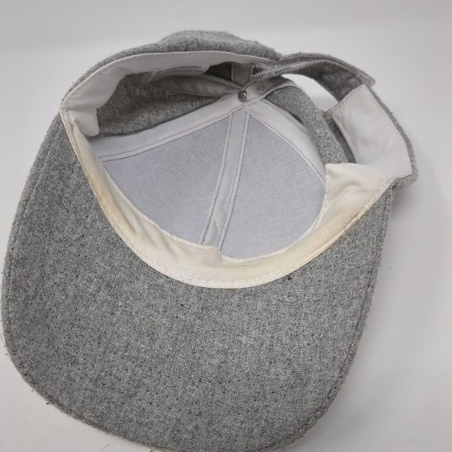 Unbranded Strapback Hat Gray One Size Adjustable 6 Panel Blank Wool