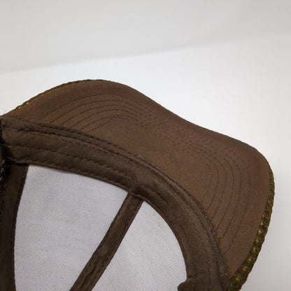 Tacaro Strapback Hat Brown One Size Adjustable Leather Patch Horse Breathable