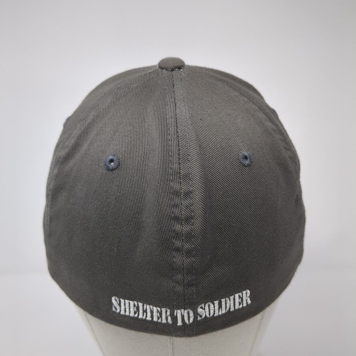 Shelter To Soldier Fitted Hat Gray S/M Embroidered Flexfit Port Authority