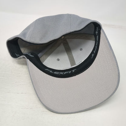 Flexfit Baseball Cap Gray One Size Toyota Logo Mesh Stretch Fit Curved Brim Hat