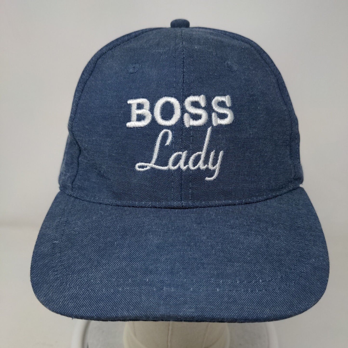 Boss Lady Snapback Hat Blue OSFM Adjustable Embroidered Vented Holes 6 Panel