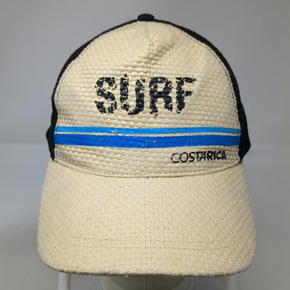 Optimis Souvenirs Trucker Hat Beige One Size Mesh Back Surf Costa Rica Pura Vida