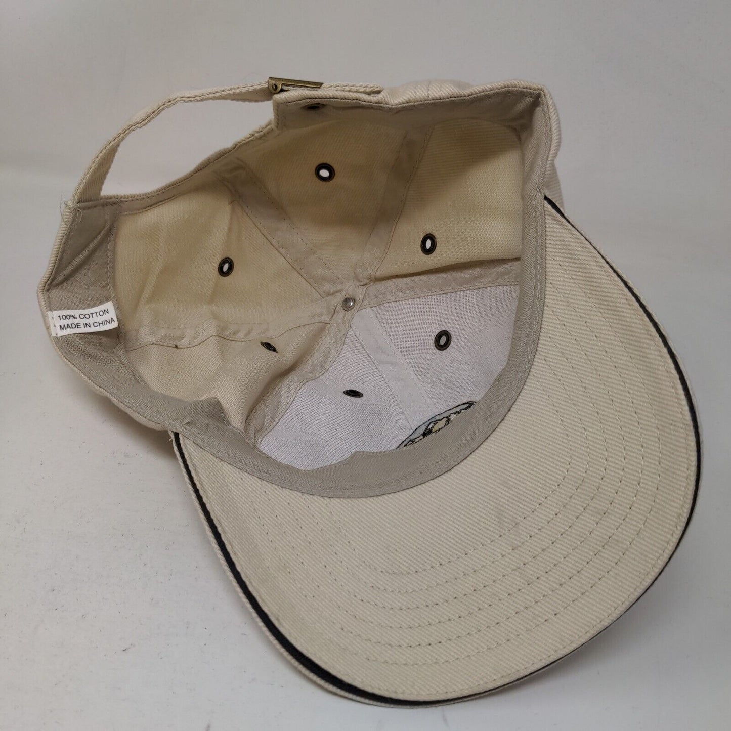 Camping World Men's Slideback Hat Tan Embroidered Logo 100% Cotton Adjustable