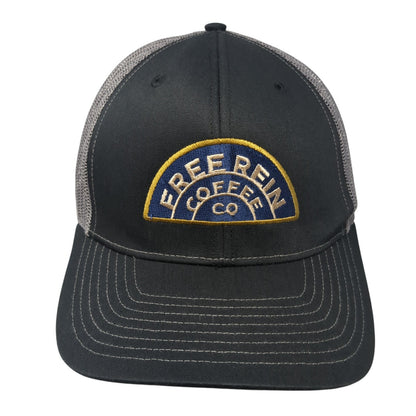 Free Rein Coffee Co Snapback Trucker Hat Black One Size Mesh Back