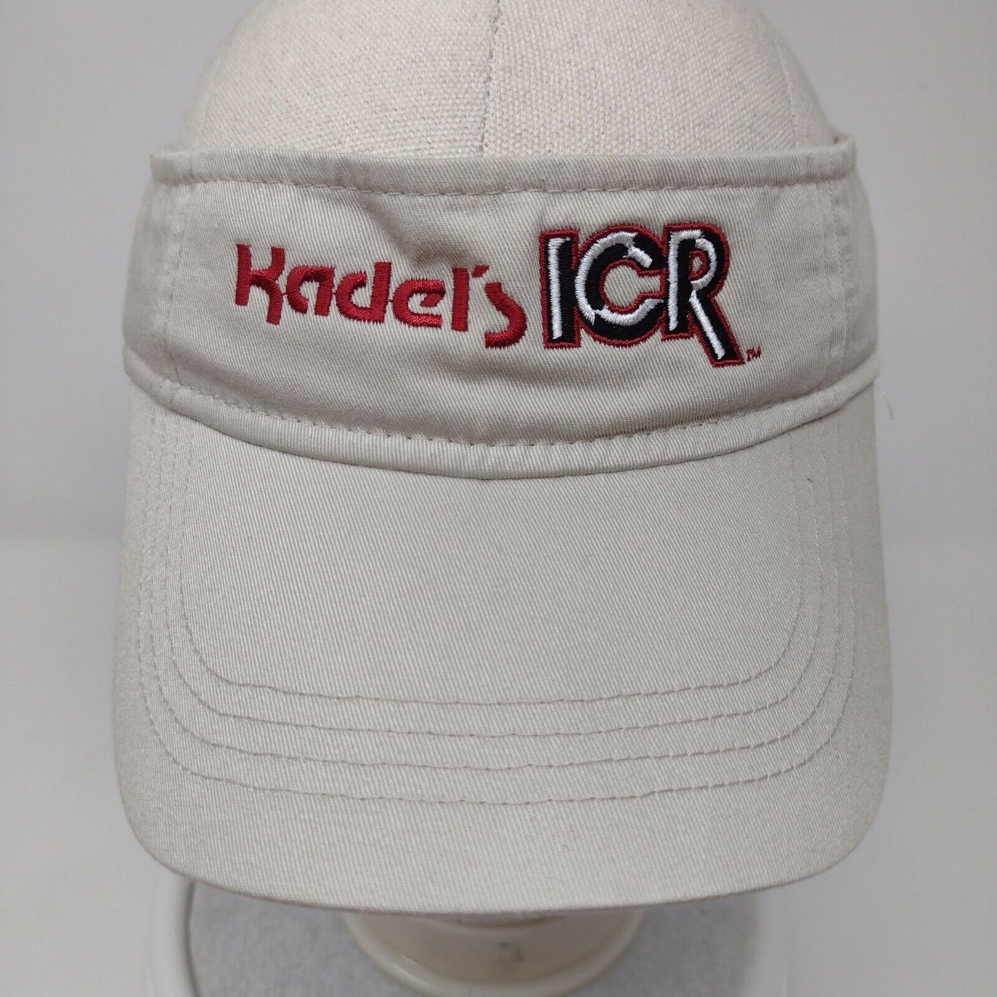 Kadel's ICR Strapback Sun Visor Cap Tan One Size Embroidered Anvil Cotton