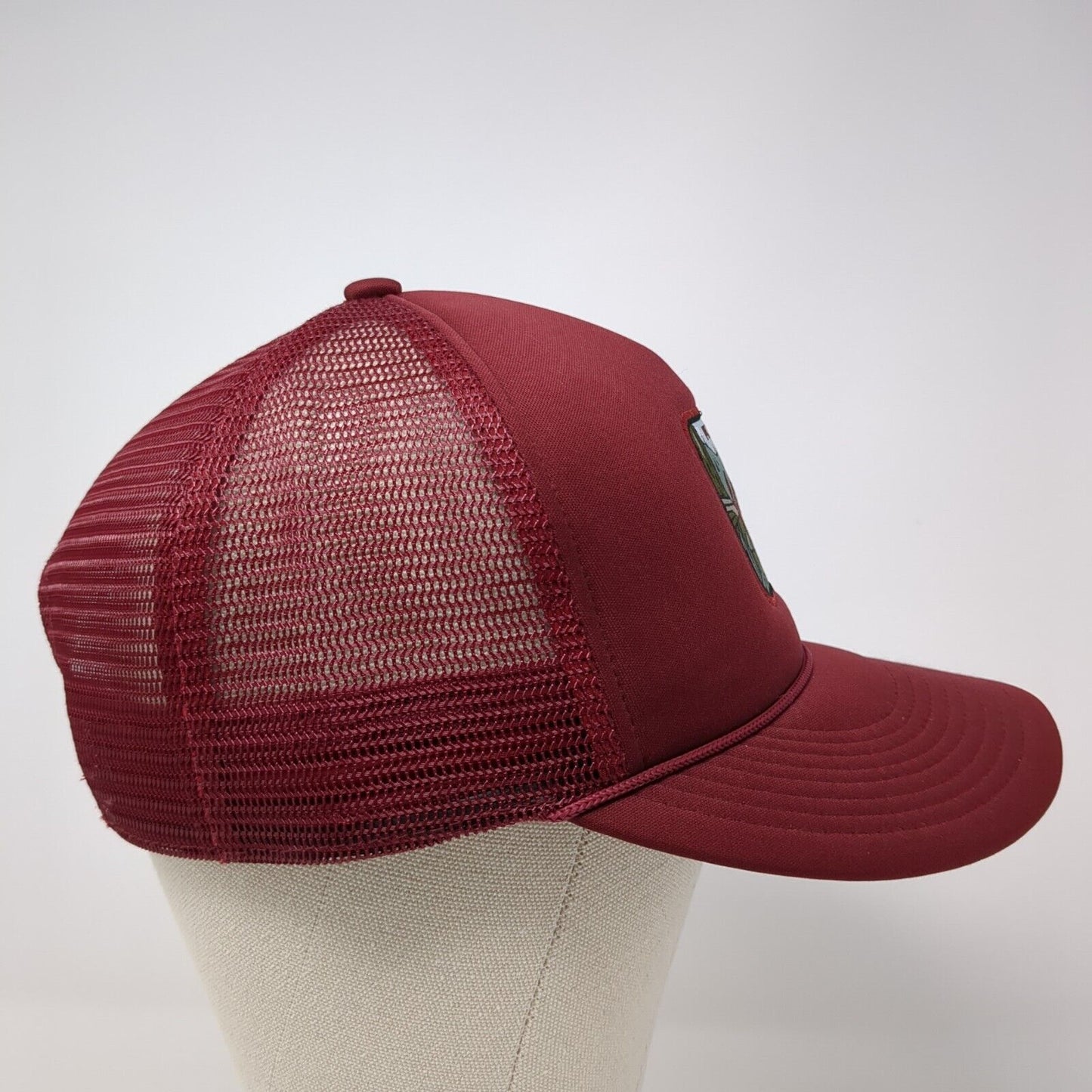 Flylow Grill Mesh Back Rope Trucker Hat Red One Size Solid Adjustable