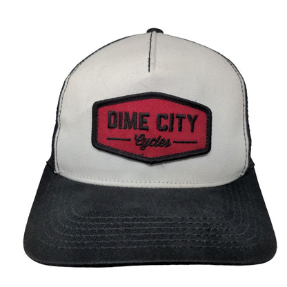 Dime City Cycles Snapback Trucker Hat Black One Size Embroidered Mesh Back