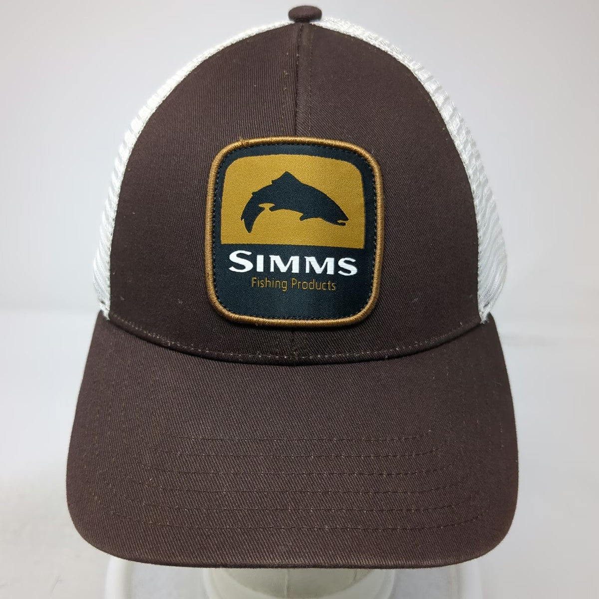 Simms Trucker Hat Brown One Size Mesh Back Fishing Products Patch Snapback Gear