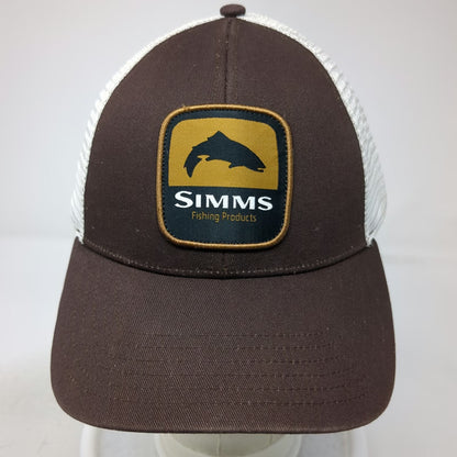 Simms Trucker Hat Brown One Size Mesh Back Fishing Products Patch Snapback Gear